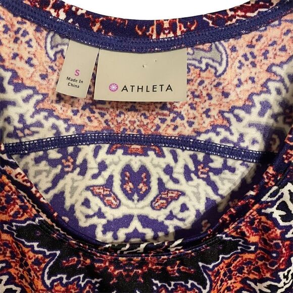 ATHLETA Aqualuxe Tank Top Paradise Boho Purple Sleeveless Cinch Womens S - Picture 3 of 6